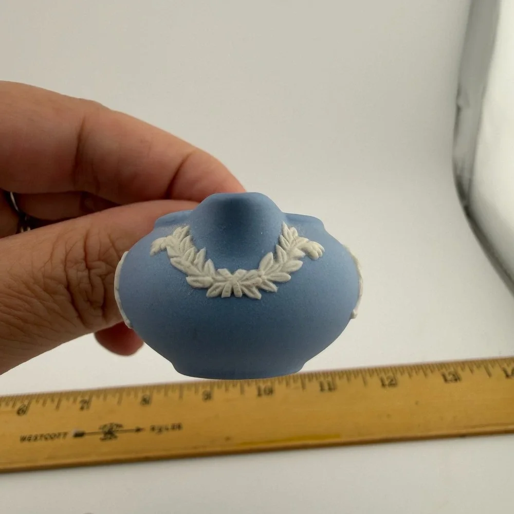 Wedgwood Jasperware Miniature Cream and Sugar Set Blue White Neoclassical Set